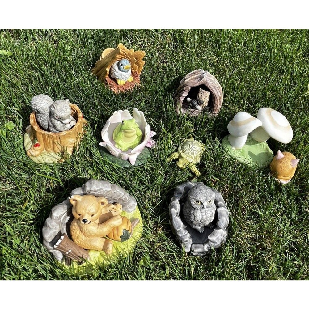Franklin Mint Woodland Surprises Handpainted Porcelain Animal Figurines 1984